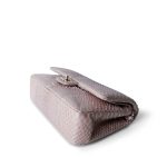 Iridescent Light Pink Python Medium Classic Double Flap LGHW - Image 8