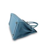 Birkin 30 Blue Jean Swift Palladium Plated J Square Stamp - Image 17