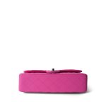21S Neon Pink Lambskin Quilted Classic Flap Medium Silver Hardware - Image 5