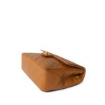 Vintage Caramel/Dark Brown Lambskin Quilted Square Flap Gold Hardware Mini - Image 6