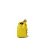 23C Yellow Lambskin Quilted Pearl Crush Mini Square Flap Aged Gold Hardware - Image 5