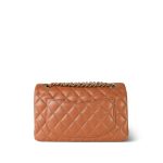 22S Caramel Lambskin Quilted Small Classic Flap Light Gold Hardware - Image 3