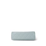 Light Blue Aged Calfskin Quilted Nano Kelly Shopper Aged Gold Hardware - Image 3