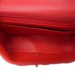 Light Red Lambskin Quilted Mini Rectangular Flap Aged Gold Hardware - Image 12