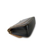 17B Black Calfskin / Tan Suede Wild Stitch Double Flap Jumbo Flap Aged Gold Hardware - Image 9