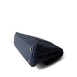 Navy Caviar Quilted Coco Handle Large Aged Gold Hardware - Image 10