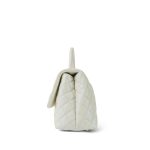 20K White Iridescent Caviar Quilted Coco Handle Medium Light Gold Hardware - Image 2