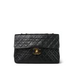 Black Lambskin Quilted Jumbo XL Single Flap GHW