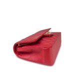 22P Red Caviar Quilted Medium Classic Flap Light Gold Hardware - Image 9