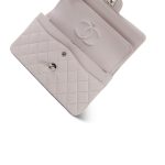 21B Lilac Lambskin Quilted Classic Flap Small Silver Hardware - Image 12