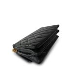 Black Lambskin Quilted Pillow Crush Single Flap Bag Aged Gold Hardware - Image 9