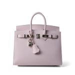 Birkin 25 Sellier Mauve Pale Epsom Palladium Plated U Stamp - Image 13