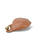 24K Caramel Lambskin Quilted Pearl Crush Waist Bag Aged Gold Hardware - Image 11