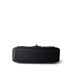 18C Charcoal Glittery Caviar Quilted Classic Flap Small - Image 7