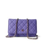 20S Purple Caviar Quilted Wallet on Chain WOC LGHW - Image 13