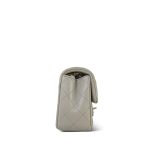 Grey Lambskin Quilted Mini Rectangular Flap Light Gold Hardware - Image 3