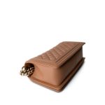 21K Caramel Caviar Quilted Boy Bag Medium Light Gold Hardware - Image 5