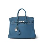 Birkin 25 Blue Jean Togo Palladium Plated [R] Stamp