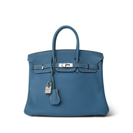 Birkin 25 Blue Jean Togo Palladium Plated [R] Stamp