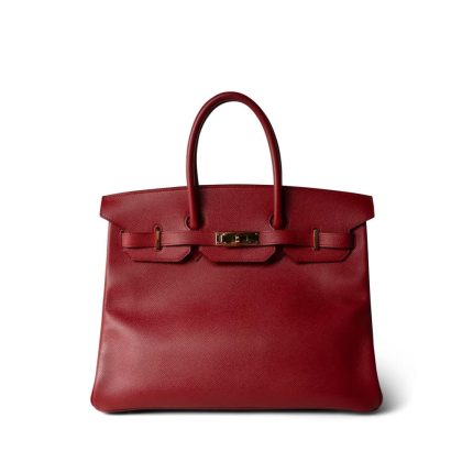 Birkin 35 Rouge Courchevel Gold Hardware (Z) Stamp