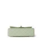 22C Light Green Caviar Quilted Classic Flap Small Light Gold Hardware - Image 7
