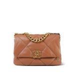 21K Caramel Lambskin Quilted 19 Flap Small MHW