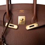 Birkin 35 Brown Ardennes Leather Gold Plated [A] Stamp - Image 15