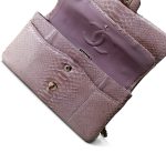 Iridescent Light Pink Python Medium Classic Double Flap LGHW - Image 14