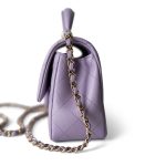 24P Lavender Lambskin Mini Top Handle Light Gold Hardware - Image 3