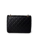 Black Calfskin Braided My Own Frame Flap Bag Aged GHW - Image 4