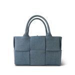 Bottega Veneta Blue Denim Intrecciato Mini Arco Tote