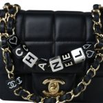 Black Lambskin Quilted Monacoco Mini Square Flap LGHW - Image 12