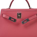 Mini Kelly Sellier Rose d’Ete Chevre Palladium Plated D Stamp - Image 16