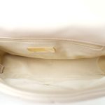 20A Beige Goatskin Quilted 19 Flap Small Mixed Hardware - Image 12