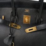 Birkin 35 Noir Gulliver Gold Plated [B] Stamp - Image 12