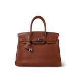 Birkin 30 Noisette Vache Liegee Palladium Plated J Square Stamp