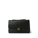 Dark Green/Khaki Lambskin Quilted Classic Flap Medium Gold Hardware