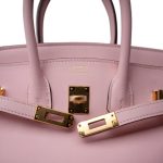 Birkin 25 Rose Sakura Swift Gold Plated T Stamp - Image 12