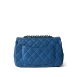 Blue Caviar Quilted Mini Rectangular Flap Silver Hardware - Image 5