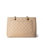Beige Clair Caviar Quilted Grand Shopper Tote (GST) Gold Hardware - Image 3