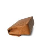 Vintage Caramel/Dark Brown Lambskin Quilted Square Flap Gold Hardware Mini - Image 9