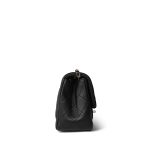 Black Lambskin Quilted Pearl Crush Mini Square Flap Light Gold Hardware - Image 7