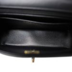 Black Lambskin Quilted Mini Rectangular Flap Light Gold Hardware - Image 11