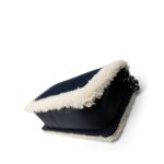 Navy/Cream Shearling Boy Bag Old Medium Ruthenium Hardware - Image 9