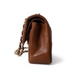 23A Brown/Cognac Caviar Quilted Classic Flap Small Light Gold Hardware - Image 5