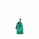 Green Lambskin Quilted Mini Top Handle Aged Gold Hardware - Image 3