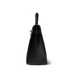 Kelly 25 Sellier Black Chèvre Palladium Plated B Stamp (HSS) - Image 5