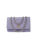 24A Purple Caviar Quilted Wallet on Chain WOC LGHW - Image 9