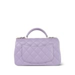 24P Violet/Light Purple Lambskin Quilted Mini Top Handle Light Gold Hardware - Image 8