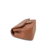 22S Caramel Lambskin Quilted Rectangular Mini Light Gold Hardware - Image 9